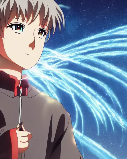 Image similar to Anime key visual of a young boy with thunder powers, official media, 8k, anime, detailed, studio ghibli