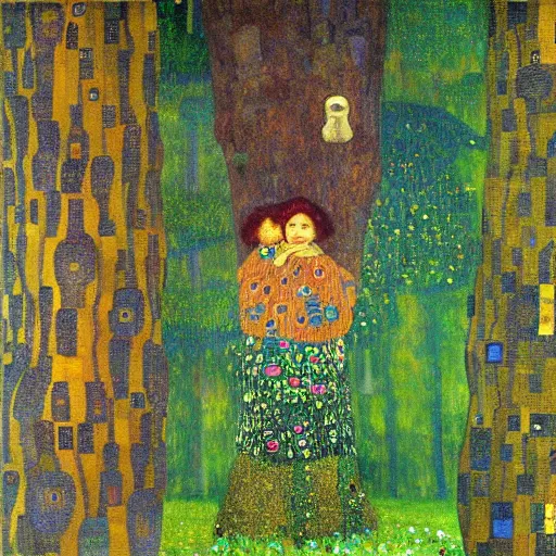 Image similar to forest guardian by gustav klimt