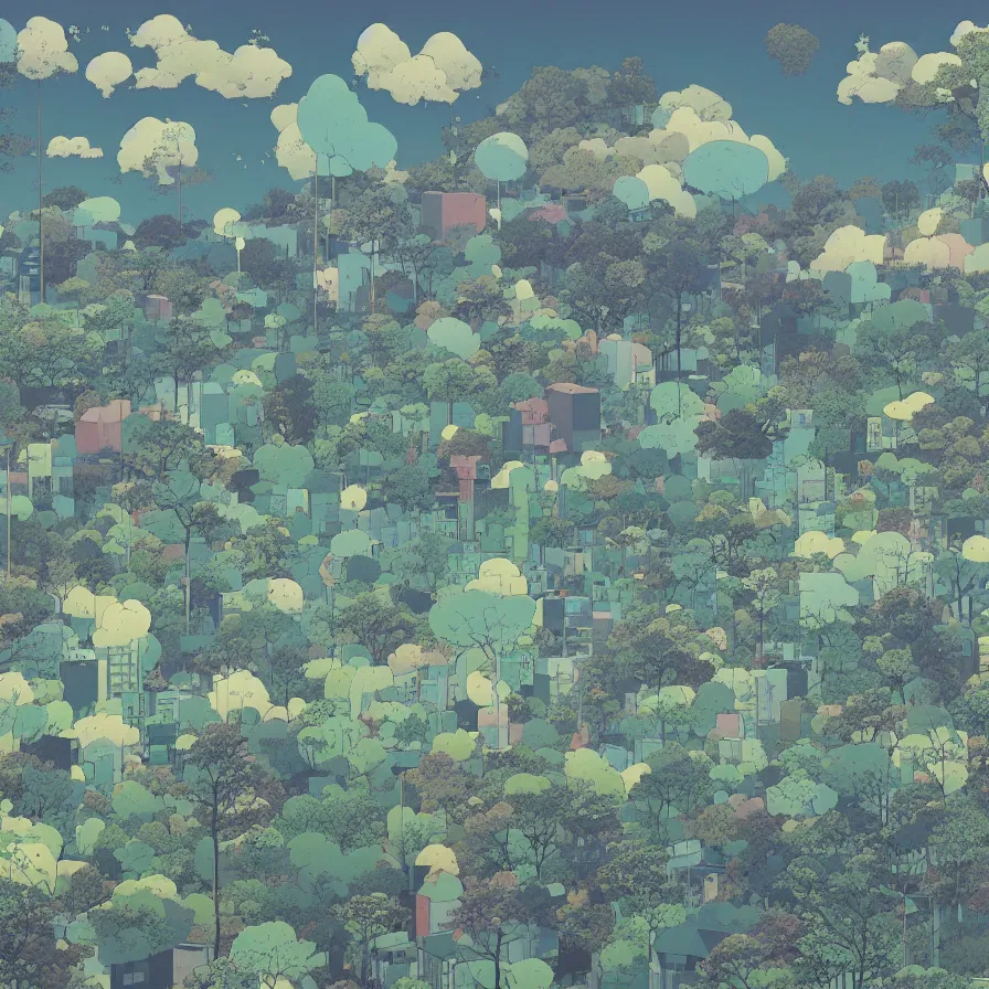 Image similar to a landscape by inio asano, beeple and james jean, chiho aoshima color scheme