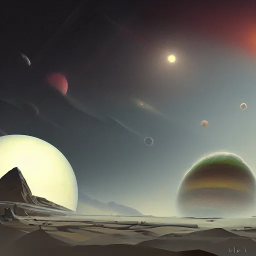 Prompt: No Man's Sky, planet landscape, height quality digital painting