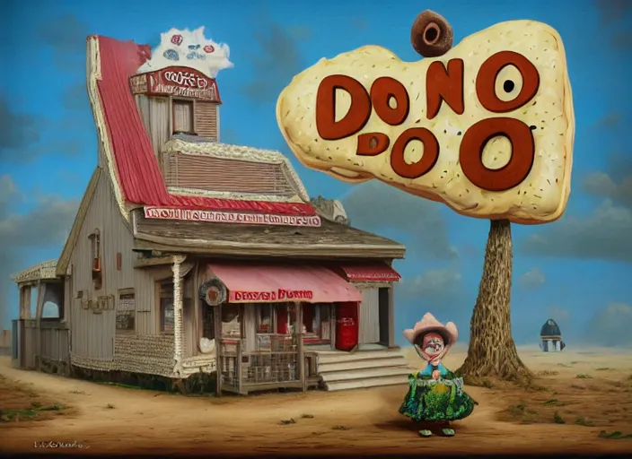 Prompt: the sheriff donut, lowbrow, matte painting, 3 - d highly detailed, in the style of mark ryden,