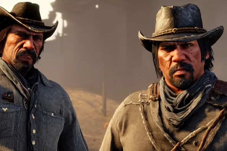 Prompt: robert trejo in red dead redemption 2