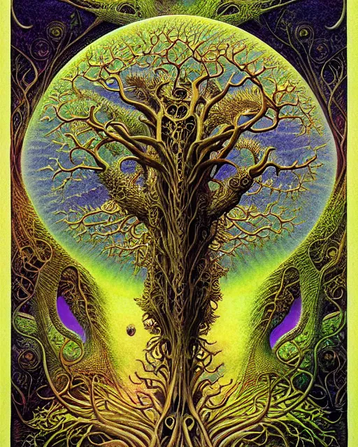 Image similar to tree of life by roger dean and andrew ferez, art forms of nature by ernst haeckel, divine chaos engine, symbolist, visionary, art nouveau, botanical fractal structures, organic, detailed, realistic, surreality