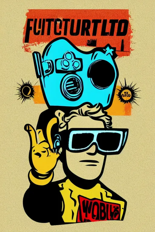 Image similar to fallout 7 6 retro futurist illustration art by butcher billy, sticker, colorful, illustration, highly detailed, simple, smooth and clean vector curves, no jagged lines, vector art, smooth andy warhol style