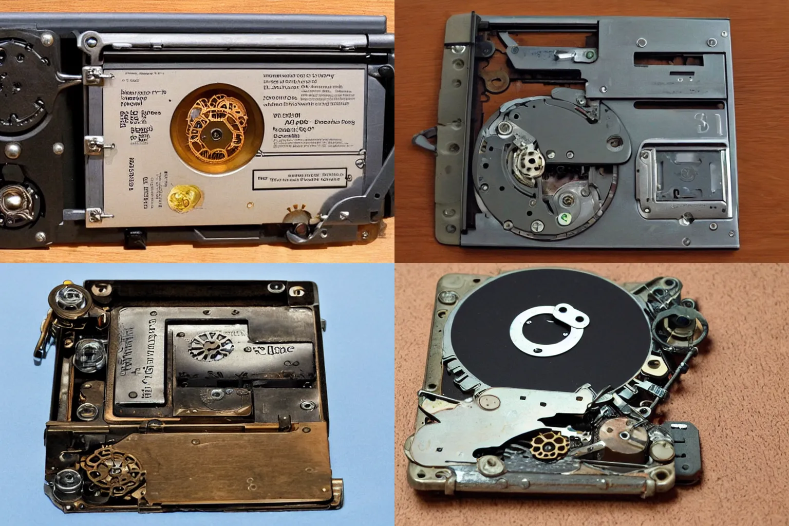 Prompt: steampunk floppy disk drive