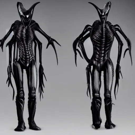 Image similar to giger hugo boss alien suit formal xenomorph