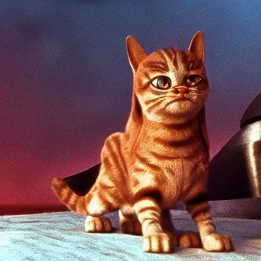 Prompt: a film still of cat - dog ( from the bible ) in star wars 1 9 7 7, realistic, photorealistic, detailed,