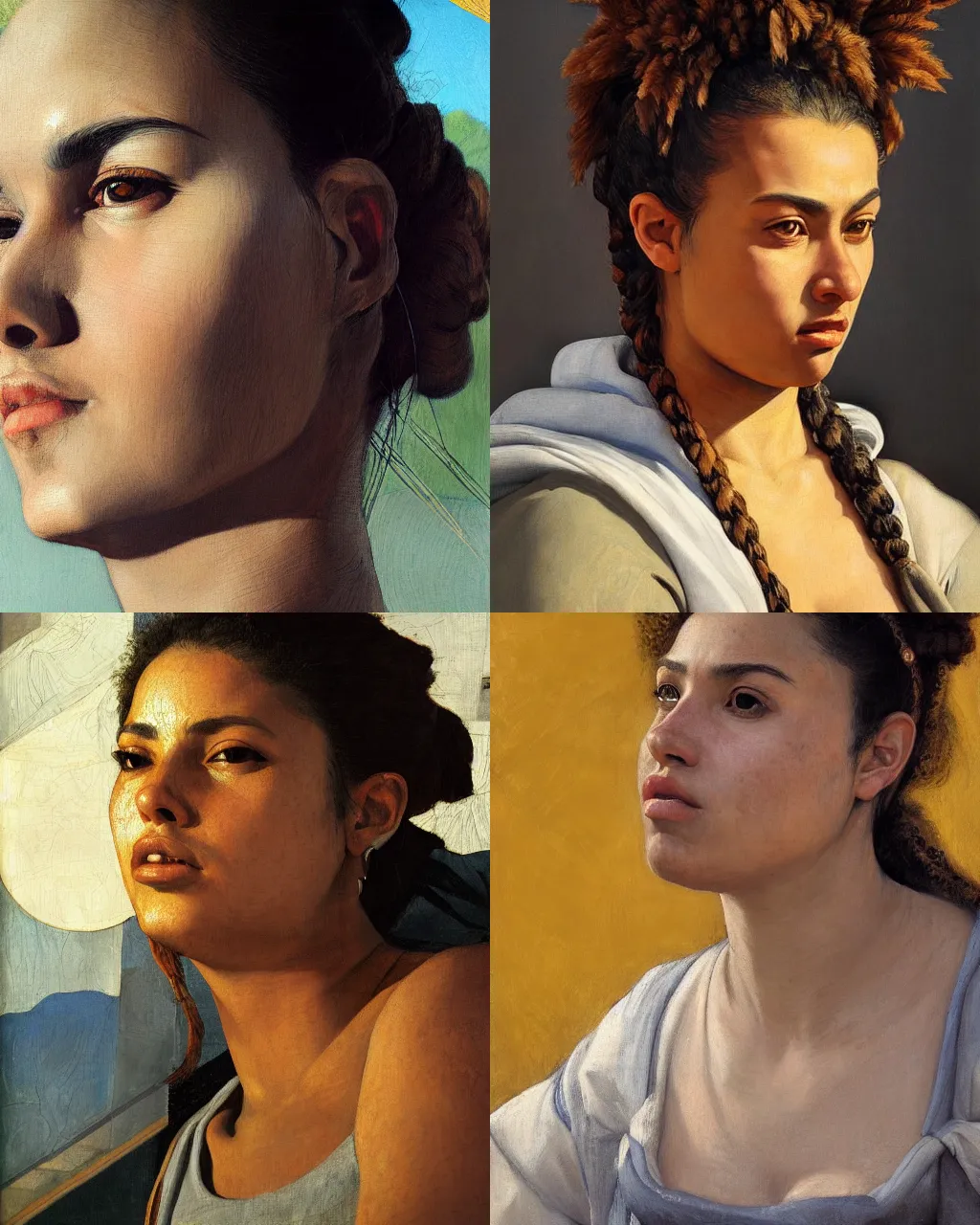 Prompt: portrait, loba andrade from apex legends, by artemisia gentileschi, sharp focus, hyperrealistic, intricate, summer day, sunlight, soft lighting, detailed