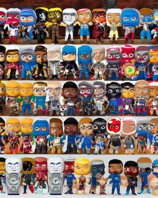 Image similar to Wrestler Funko Pop. Photographic, photography