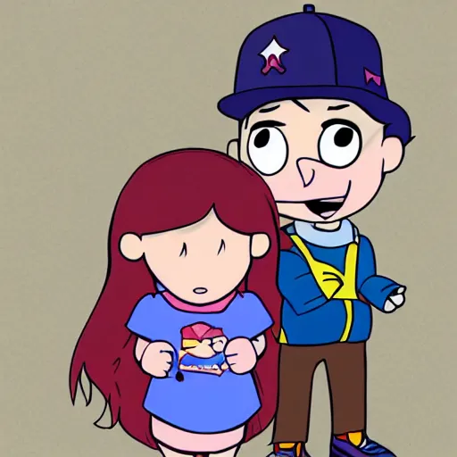 Image similar to mabel and dipper from gravity falls