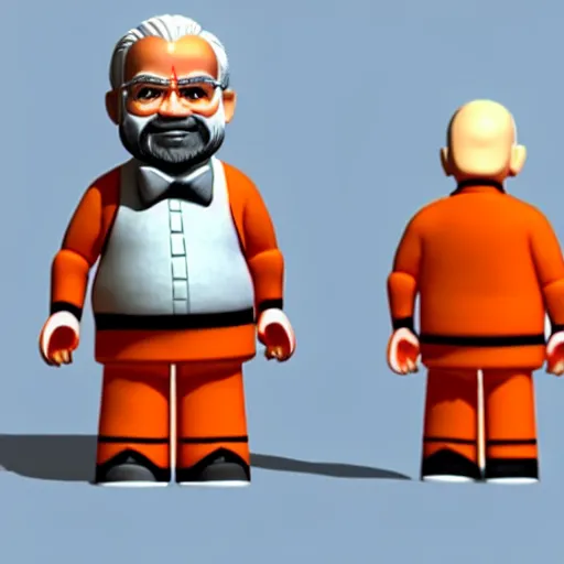 Image similar to narendra modi mini figure, toy, 3 d render, 4 k, hd