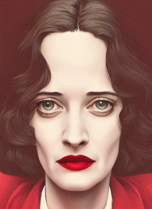 Image similar to twin peaks movie poster art, portrait of eva green, from scene from twin peaks, clean, simple illustration, nostalgic, domestic, highly detailed, digital painting, artstation, concept art, smooth, sharp focus, illustration, artgerm, donato giancola, joseph christian leyendecker, wlop