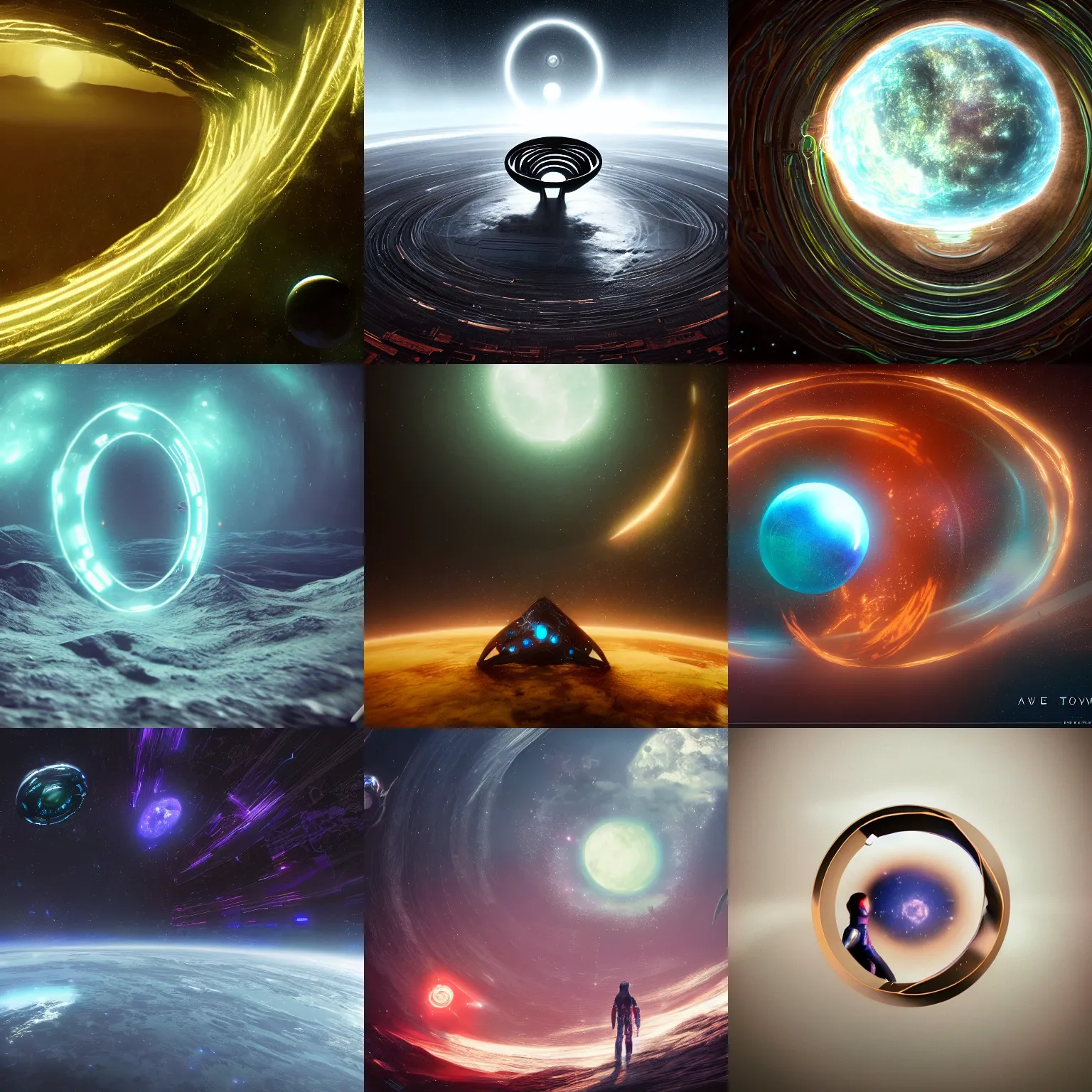 Prompt: a view of the ring of installation 05, cosmos, cinematic, digital art, front lit, epic