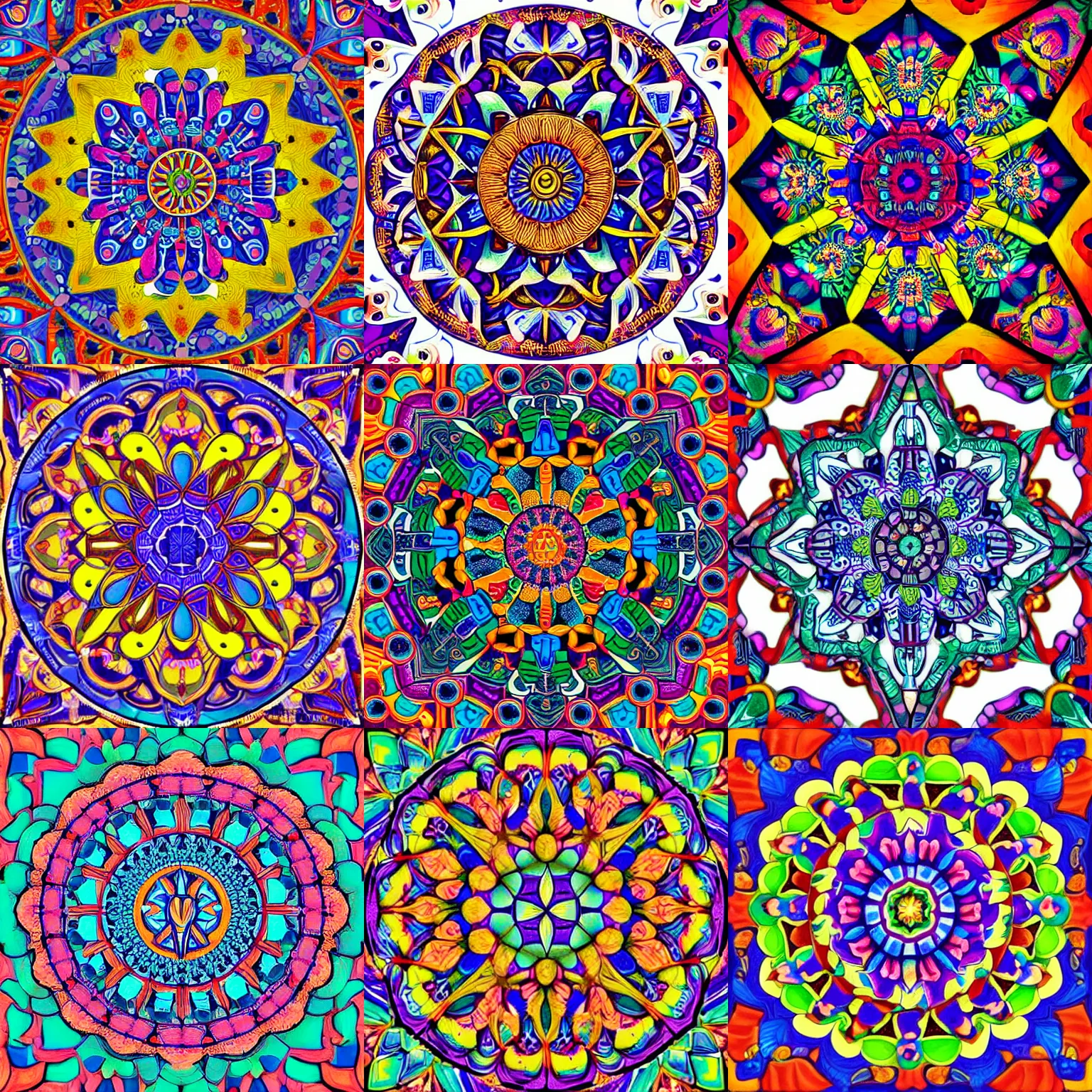 Prompt: Beautiful mandala by Charles Gilchrist, colorful mexican tiles, intricate, ornate, gorgeous, sacred geometry, inspiring, phi, artstation