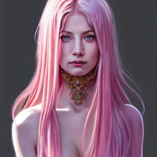 Prompt: perfectly - centered - portrait - photograph of a pink haired goddess, the perfect human female specimen, intricate, elegant, super highly detailed, professional digital painting, artstation, concept art, smooth, sharp focus, no blur, no dof, extreme illustration, unreal engine 5, 8 k, art by artgerm and greg rutkowski and alphonse mucha loish and wlop