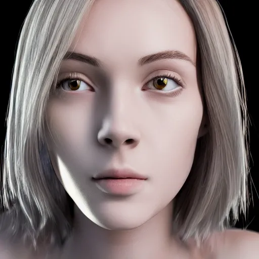Image similar to girl with a lot of cyber implants photorealistic 4 k