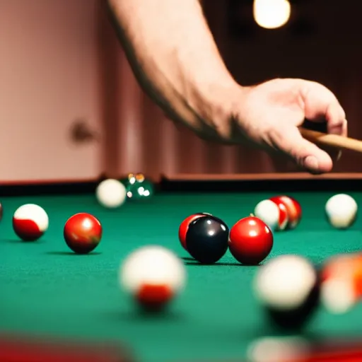 Image similar to bald guy playing pool