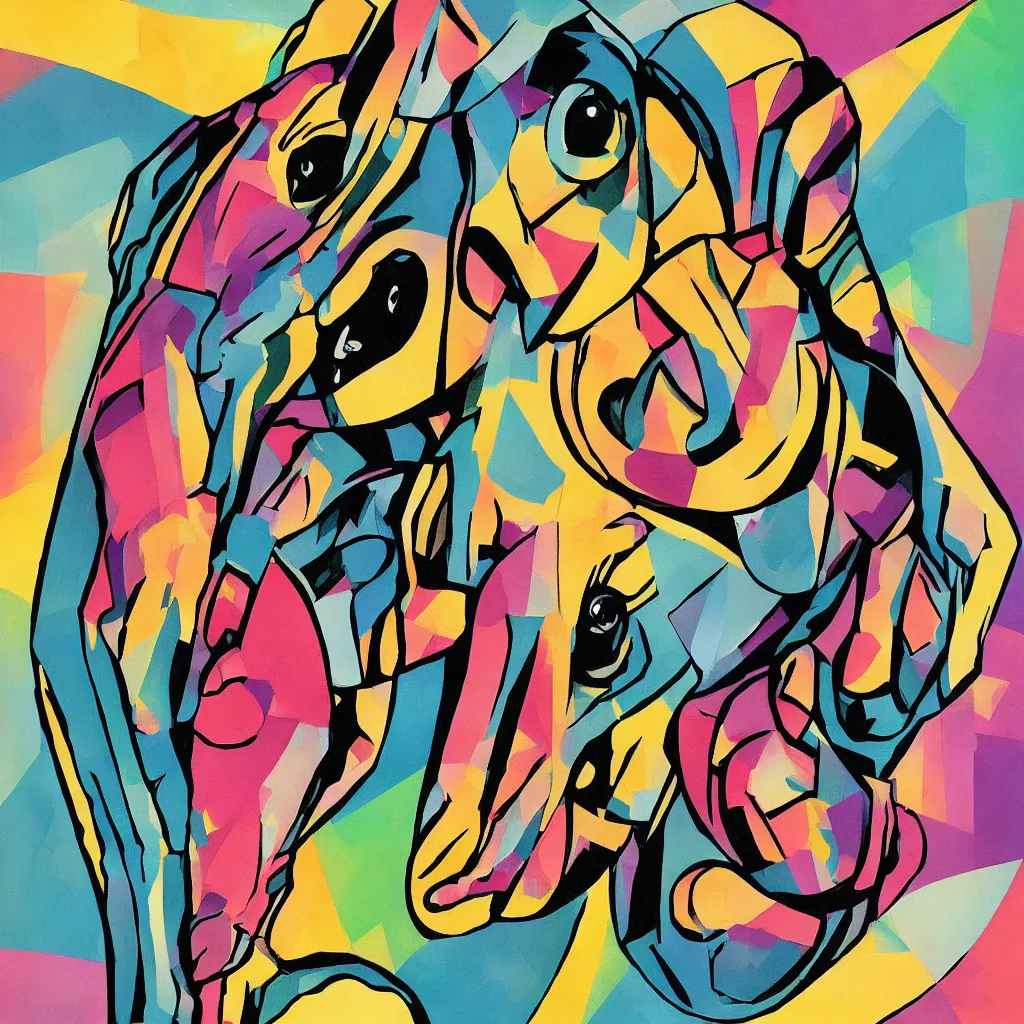 Image similar to cubist style vector elephant art