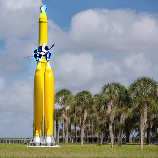 Image similar to a banana rocket on launch padat nasa's kennedy space center ( ksc ) in florida