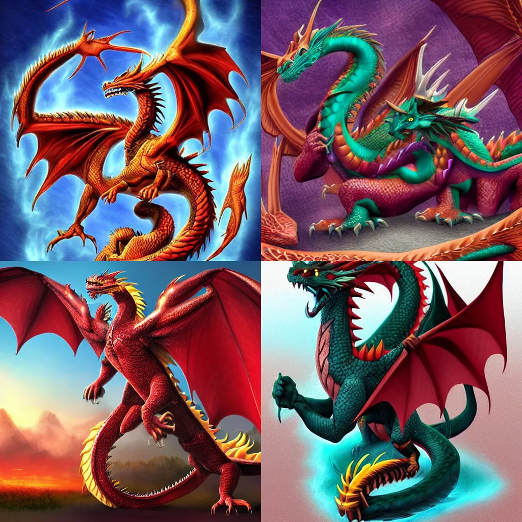 Prompt: human and dragon fusion, Disney’s American dragon, detailed, digital art, 3D