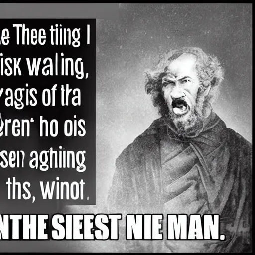 Prompt: There are three things all wise men fear: the sea in storm, a night with no moon, and the anger of a gentle man