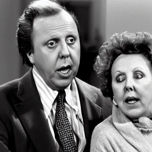 Prompt: edith bunker's demonized vomit insurance