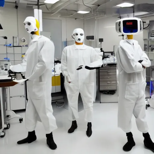 Image similar to a laboratory where humans are turned into robots