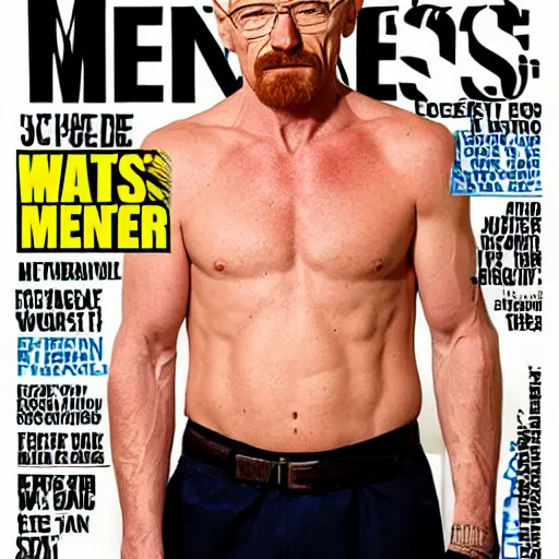 Prompt: Walter White on the cover of Mens' Health magazine