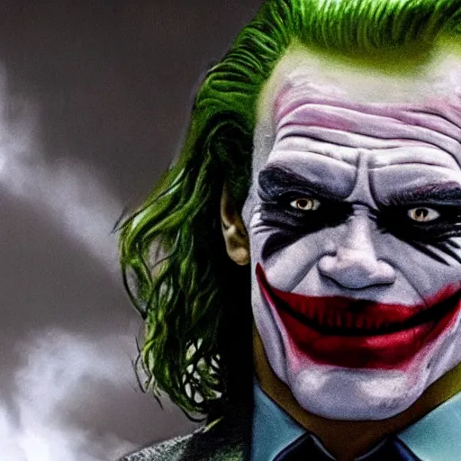 Image similar to Arnold Schwarzenegger as The Joker