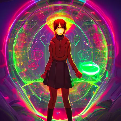 Image similar to skill magic geek inside matrix deepdream radiating a glowing aura stuff loot legends stylized digital illustration video game icon artstation lois van baarle, ilya kuvshinov, rossdraws,