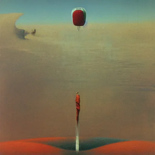 Prompt: a gyrocopter by Zdzisław Beksiński, oil on canvas