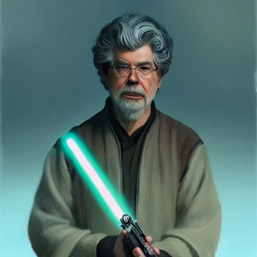 Image similar to A portrait of george lucas, star wars art, art by greg rutkowski, matte painting, trending on artstation