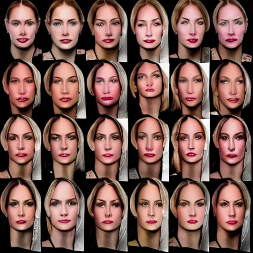 Prompt: “ a row of identical pretty women, clones, hyper realistic, in the style of houston sharp ”