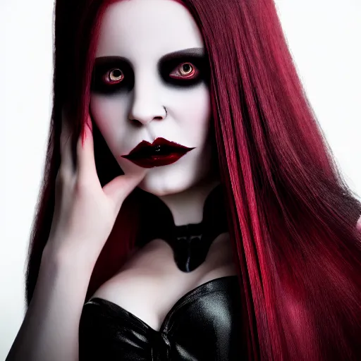 Prompt: photo of a real-life beautiful vampire queen, highly detailed, 4k,
