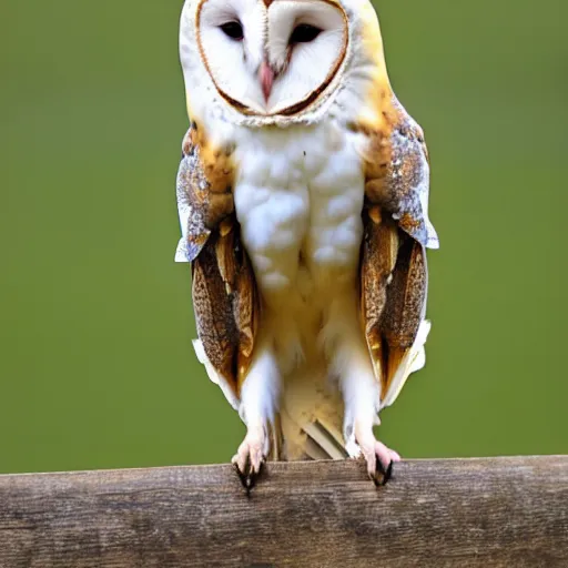 Prompt: barn owl with a silly hat
