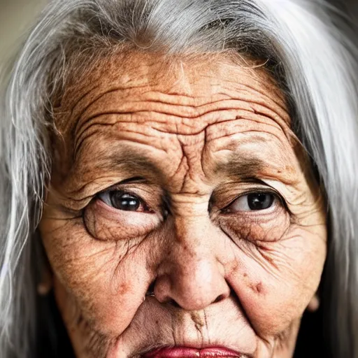 Image similar to a beautiful woman, half old and half young