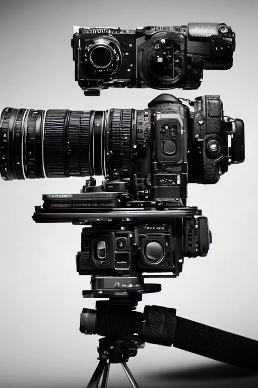 Image similar to The most complex looking camera like machine ever made, internals revealed photo taken by someone who doesn't know how to use a camera by Annie Lebovitz and Steve McCurry Ultra detailed, hyper realistic, 4k