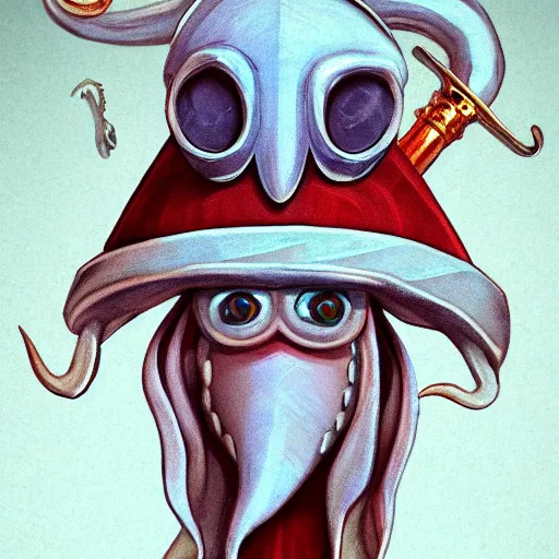 Image similar to anthropomorphic squid pope wearing a miter and holding a crosier, ultra detailed, 8 k, trending on artstation, award - winning art,