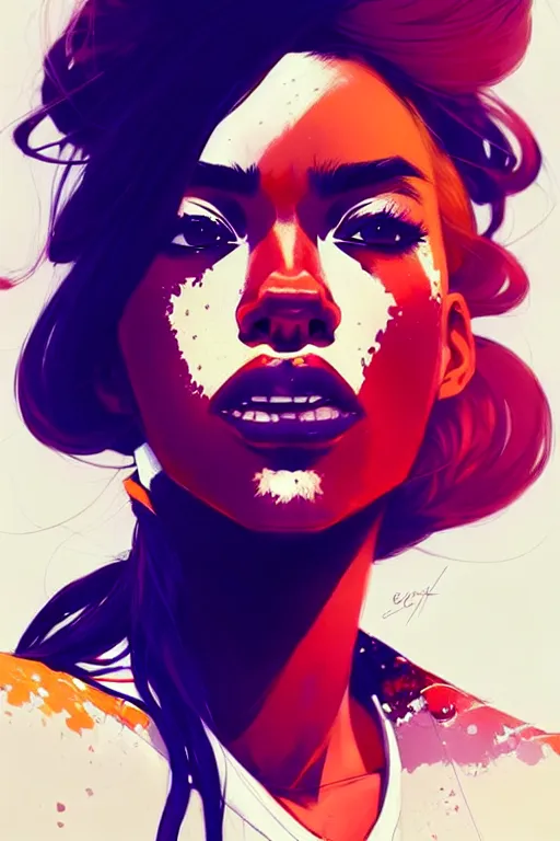 Image similar to a ultradetailed beautiful panting of a stylish woman in a lakers jersey, by conrad roset, greg rutkowski and makoto shinkai, trending on artstation