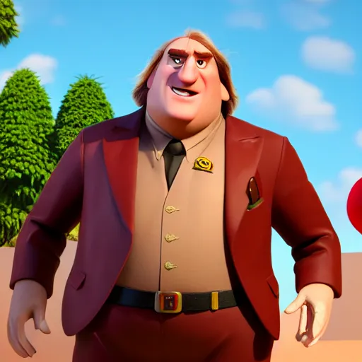 Image similar to gerard depardieu as a pixar disney character from up 2 0 0 9 unreal engine octane render 3 d render photorealistic