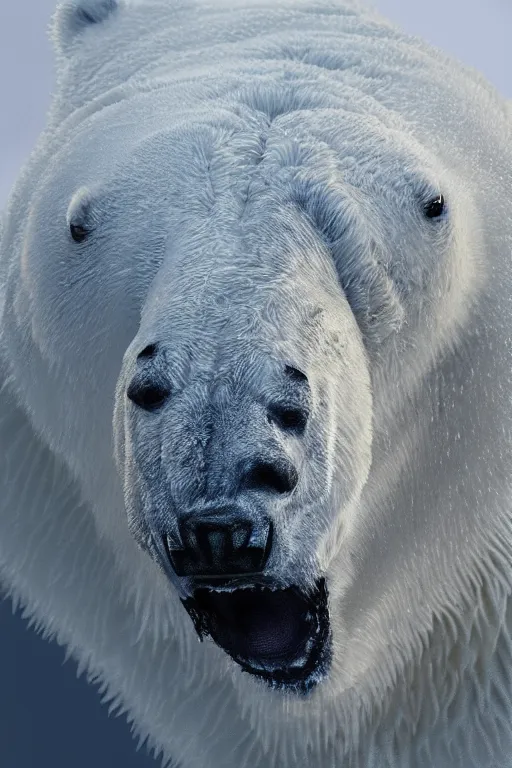 Image similar to portrait of a armored polar bear. hyper realistic, digital art, intricate, high detail.