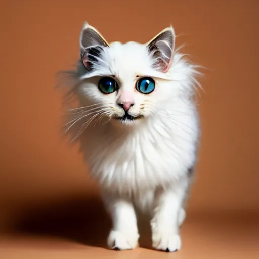 Image similar to a feline maltese - cat - hybrid, animal photography