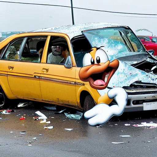 Image similar to goofy in a car accident