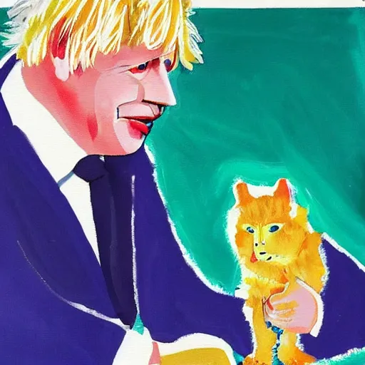 Image similar to beryl cook painting drawing of boris johnson