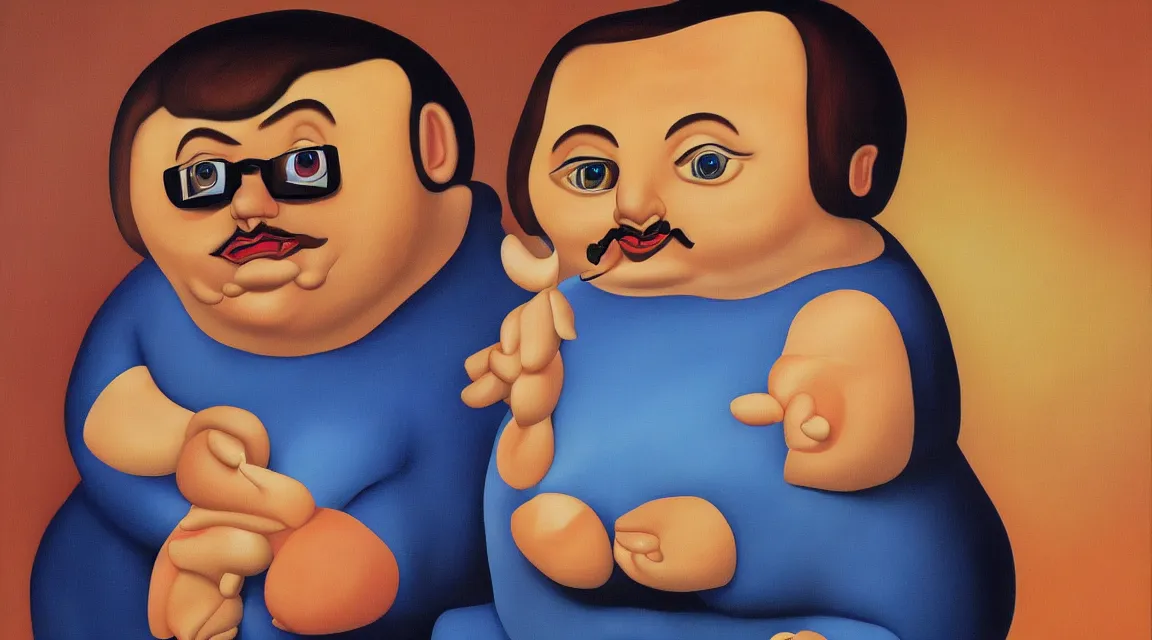 Image similar to Linus Torvalds painted by fernando botero