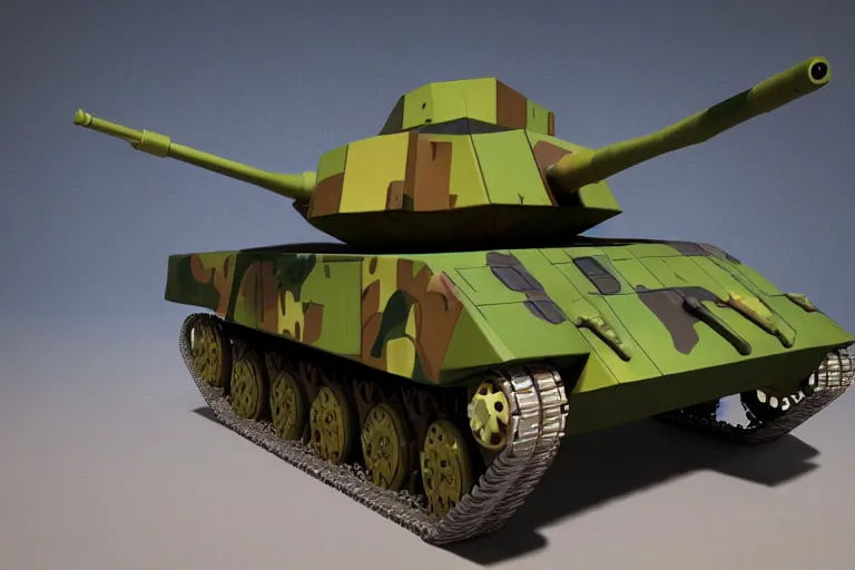 Prompt: product photo of life sized toy military tank made by fisher price, colorful plastic, high quality, intricate detail, realistic textures, octane render, unreal engine 5, hyperrealism