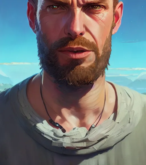 Prompt: highly detailed portrait giga chad in gta v, stephen bliss, unreal engine, fantasy art by greg rutkowski, loish, rhads, ferdinand knab, makoto shinkai and lois van baarle, ilya kuvshinov, rossdraws, tom bagshaw, global illumination, radiant light, detailed and intricate environment