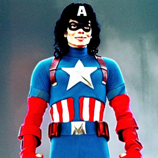 Image similar to michael jackson as captain america