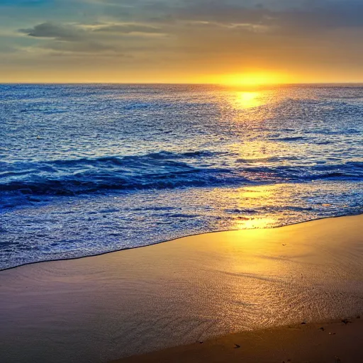 Image similar to sea, wavy, sun at dawn reflecting on the sea cloudy 4 k