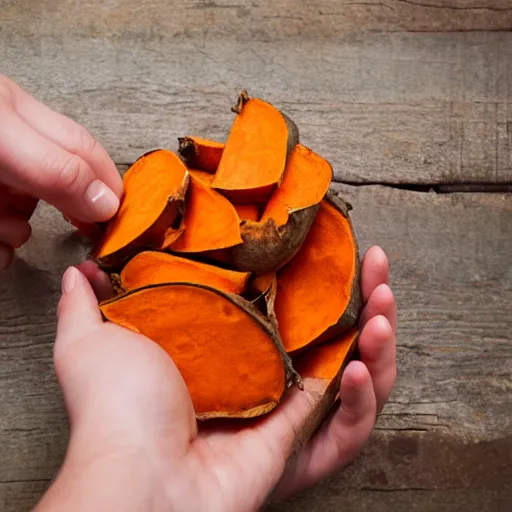 Image similar to photo hand holding sweet potato